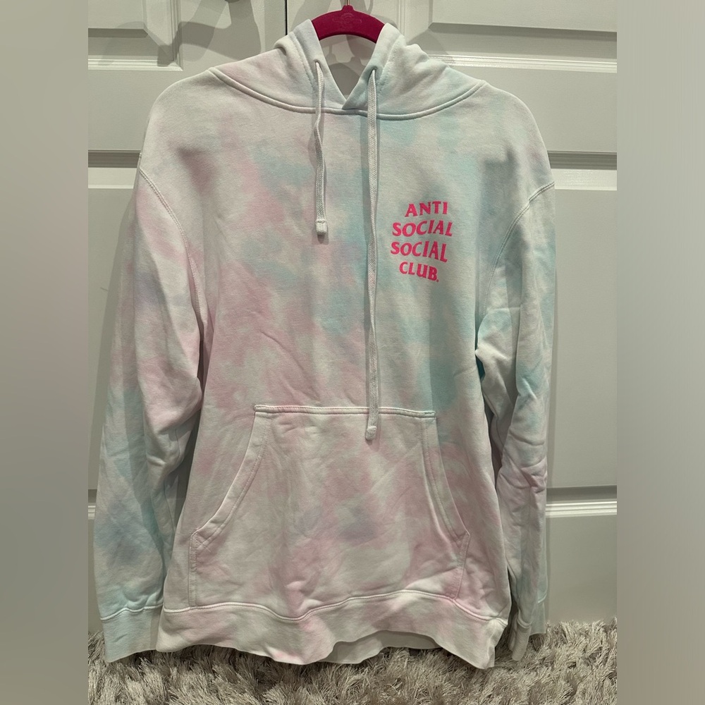 Anti Social Social Club Pastel Tie-Dye Hoodie with Pink Logo